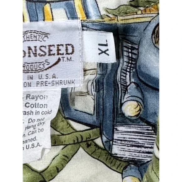 Cottonseed‎ Men's Button Up Short Sleeve Vintage Shirt Size XL Made In USA - Picture 6 of 13